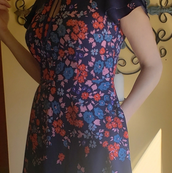 Modcloth Navy Blue and Flowers Dress, Sz S - Picture 15 of 16